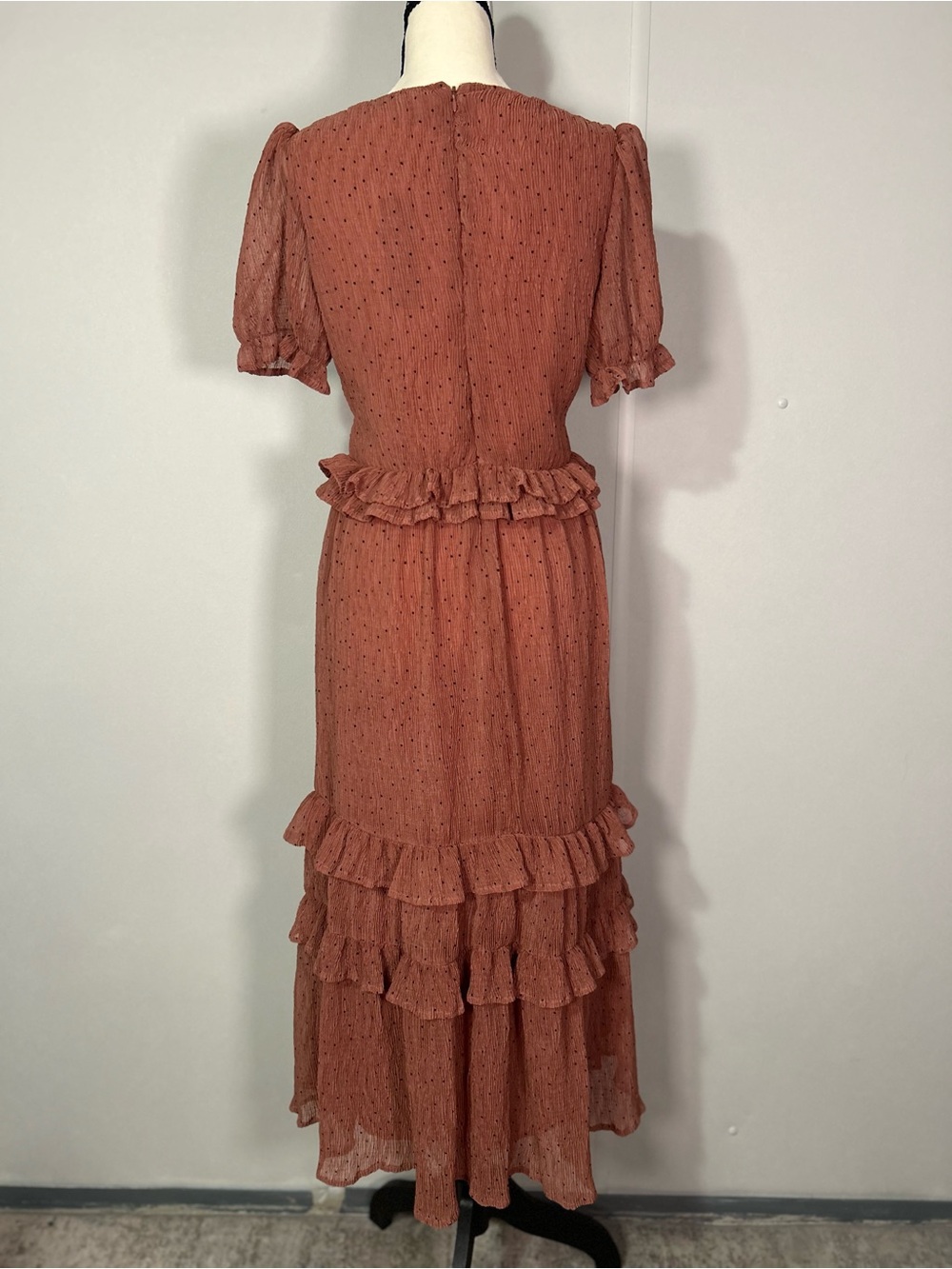 Lulu's Rust Tiered Ruffle Maxi Dress - Picture 2 of 4